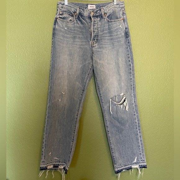 pistola Denim - Pistola High Rise Wide Leg Distressed Jeans Size 29